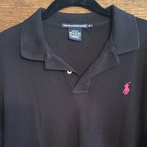 Ralph Lauren women Polo Shirt in Black with Pink Logo